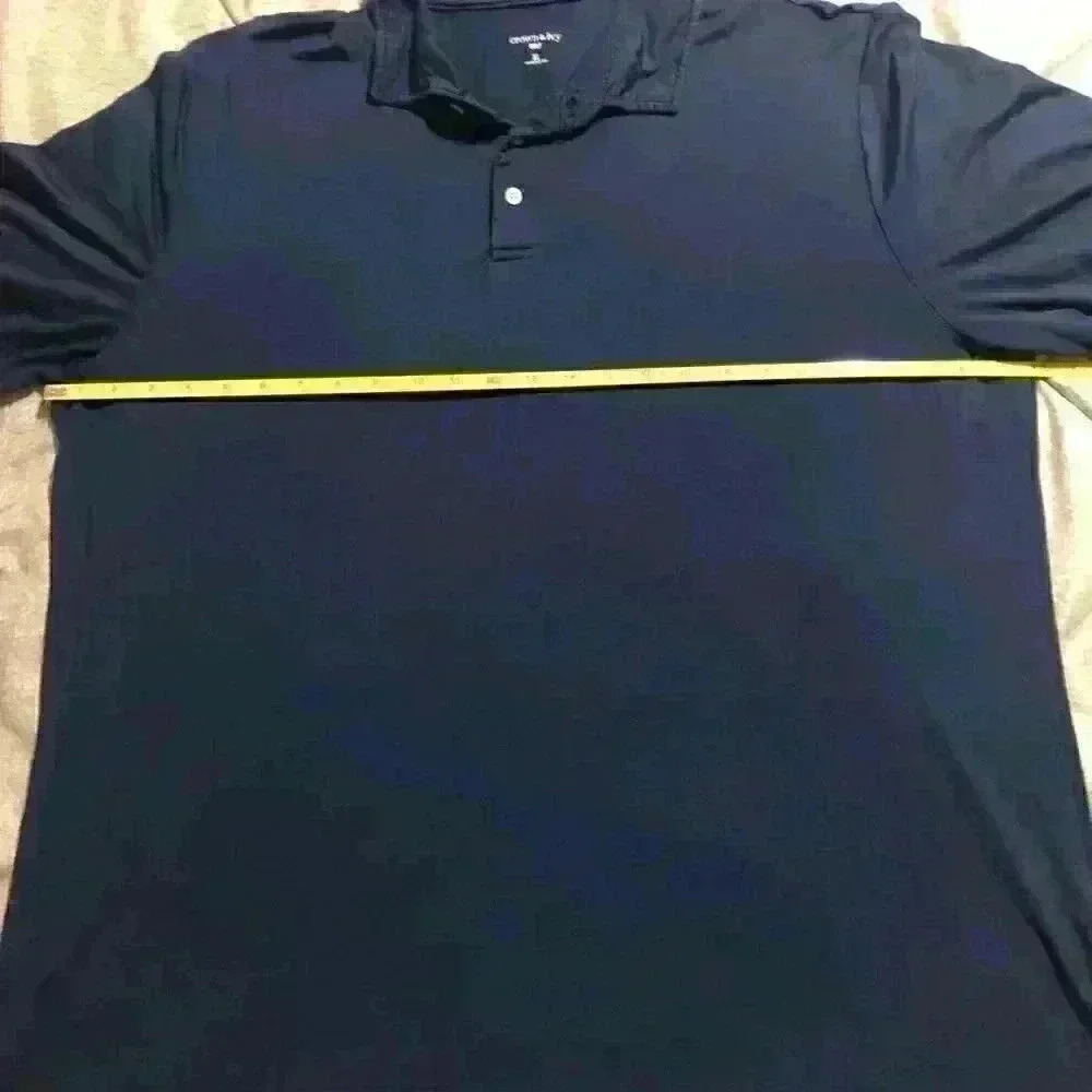 Crown & Ivy Golf Mens XL Navy Blue Performance Short Sleeve Polo Shirt Solid - Picture 3 of 6